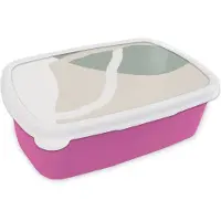 MuchoWow Broodtrommel Roze - Lunchbox - Brooddoos - Minimalisme - Pastel - Design - 18x12x6 cm - Kinderen - Meisje