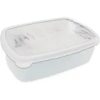 MuchoWow Broodtrommel Wit - Lunchbox - Brooddoos - Acrylverf - Verf - Design - 18x12x6 cm - Volwassenen