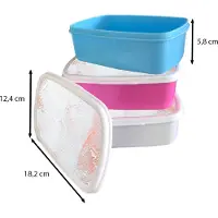 MuchoWow Broodtrommel Wit - Lunchbox - Brooddoos - Verf - Abstract - Design - 18x12x6 cm - Volwassenen