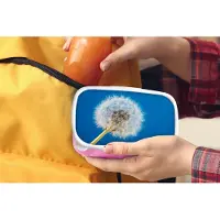 MuchoWow Broodtrommel Roze - Lunchbox - Brooddoos - Paardenbloem - Bloem - Terras - 18x12x6 cm - Kinderen - Meisje