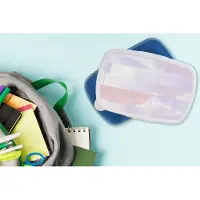 MuchoWow Broodtrommel Blauw - Lunchbox - Brooddoos - Pastel - Verf - Design - 18x12x6 cm - Kinderen - Jongen