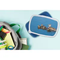 MuchoWow Broodtrommel Blauw - Lunchbox - Brooddoos - Eend - Water - Vogel - Bruin - 18x12x6 cm - Kinderen - Jongen