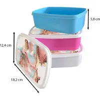 MuchoWow Broodtrommel Blauw - Lunchbox - Brooddoos - Inkt - Pastel - Abstract - 18x12x6 cm - Kinderen - Jongen