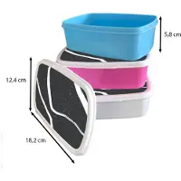 MuchoWow Broodtrommel Roze - Lunchbox - Brooddoos - Lijn - Minimalisme - Design - 18x12x6 cm - Kinderen - Meisje