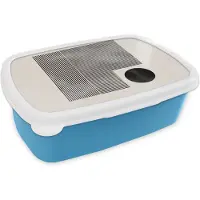 MuchoWow Broodtrommel Blauw - Lunchbox - Brooddoos - Vierkant - Minimalisme - Abstract - 18x12x6 cm - Kinderen - Jongen