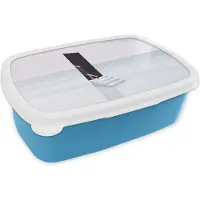 MuchoWow Broodtrommel Blauw - Lunchbox - Brooddoos - Vintage - Deur - Abstract - 18x12x6 cm - Kinderen - Jongen