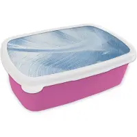 MuchoWow Broodtrommel Roze - Lunchbox - Brooddoos - Acrylverf - Blauw - Design - 18x12x6 cm - Kinderen - Meisje