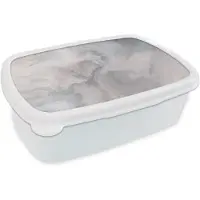 MuchoWow Broodtrommel Wit - Lunchbox - Brooddoos - Wolken - Abstract - Verf - 18x12x6 cm - Volwassenen