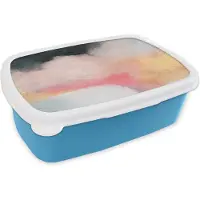 MuchoWow Broodtrommel Blauw - Lunchbox - Brooddoos - Verf - Abstract - Design - 18x12x6 cm - Kinderen - Jongen