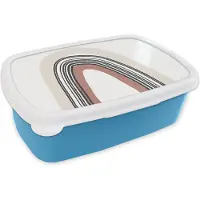 MuchoWow Broodtrommel Blauw - Lunchbox - Brooddoos - Regenboog - Pastel - Design - 18x12x6 cm - Kinderen - Jongen