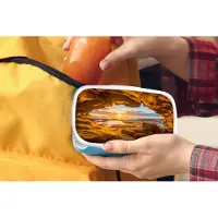 MuchoWow Broodtrommel Blauw - Lunchbox - Brooddoos - Grot - Zee - Horizon - Zonsondergang - 18x12x6 cm - Kinderen - Jongen