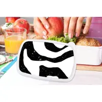 MuchoWow Broodtrommel Wit - Lunchbox - Brooddoos - Abstract - Minimalisme - Design - 18x12x6 cm - Volwassenen