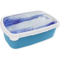 MuchoWow Broodtrommel Blauw - Lunchbox - Brooddoos - Verf - Design - Blauw - 18x12x6 cm - Kinderen - Jongen