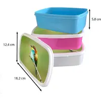 MuchoWow Broodtrommel Roze - Lunchbox - Brooddoos - Vogel - Dieren - Bijeneter - 18x12x6 cm - Kinderen - Meisje