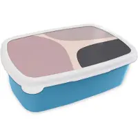 MuchoWow Broodtrommel Blauw - Lunchbox - Brooddoos - Pastel - Design - Minimalisme - 18x12x6 cm - Kinderen - Jongen