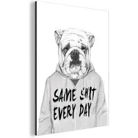 MuchoWow Wanddecoratie Metaal - Aluminium Schilderij Industrieel - Hond - Trui - Quote - Wit - 120x160 cm - Dibond - Foto op aluminium - Industriële muurdecoratie - Voor de woonkamer/slaapkamer