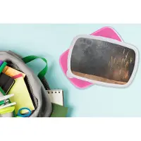 MuchoWow Broodtrommel Roze - Lunchbox - Brooddoos - Abstract - Goud - Design - 18x12x6 cm - Kinderen - Meisje