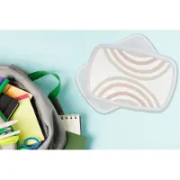 MuchoWow Broodtrommel Wit - Lunchbox - Brooddoos - Regenboog - Design - Pastel - 18x12x6 cm - Volwassenen