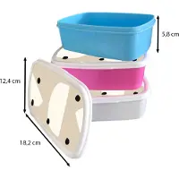 MuchoWow Broodtrommel Blauw - Lunchbox - Brooddoos - Pastel - Abstract - Design - 18x12x6 cm - Kinderen - Jongen