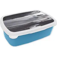 MuchoWow Broodtrommel Blauw - Lunchbox - Brooddoos - Verf - Zwart - Design - 18x12x6 cm - Kinderen - Jongen