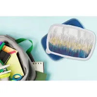 MuchoWow Broodtrommel Blauw - Lunchbox - Brooddoos - Abstract - Schilderij - Olieverf - 18x12x6 cm - Kinderen - Jongen