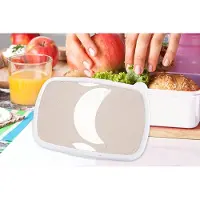 MuchoWow Broodtrommel Wit - Lunchbox - Brooddoos - Maan - Pastel - Tekst - Quotes - 18x12x6 cm - Volwassenen