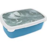 MuchoWow Broodtrommel Blauw - Lunchbox - Brooddoos - Acrylverf - Abstract - Design - 18x12x6 cm - Kinderen - Jongen