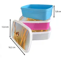 MuchoWow Broodtrommel Wit - Lunchbox - Brooddoos - Vogels - Blauwborst - Riet - 18x12x6 cm - Volwassenen