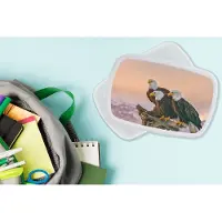 MuchoWow Broodtrommel Wit - Lunchbox - Brooddoos - Vogels - Natuur - Roofvogels - Arend - 18x12x6 cm - Volwassenen