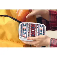MuchoWow Broodtrommel Wit - Lunchbox - Brooddoos - Bloemen - Patronen - Planten - Abstract - Minimalisme - 18x12x6 cm - Volwassenen