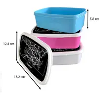 MuchoWow Broodtrommel Wit - Lunchbox - Brooddoos - Kaart - Sydney - Stadskaart - Plattegrond - 18x12x6 cm - Volwassenen
