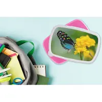 MuchoWow Broodtrommel Roze - Lunchbox - Brooddoos - Vlinder - Bloem - Dier - Insect - 18x12x6 cm - Kinderen - Meisje