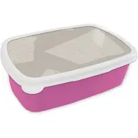 MuchoWow Broodtrommel Roze - Lunchbox - Brooddoos - Terrazzo - Abstract - Pastel - Patronen - 18x12x6 cm - Kinderen - Meisje