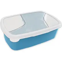 MuchoWow Broodtrommel Blauw - Lunchbox - Brooddoos - Blauw - Minimalisme - Abstract - 18x12x6 cm - Kinderen - Jongen