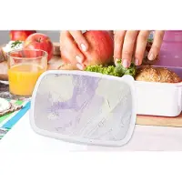 MuchoWow Broodtrommel Wit - Lunchbox - Brooddoos - Abstract - Verf - Design - 18x12x6 cm - Volwassenen