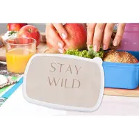 MuchoWow Broodtrommel Blauw - Lunchbox - Brooddoos - Quotes - Tekst - Stay wild - 18x12x6 cm - Kinderen - Jongen