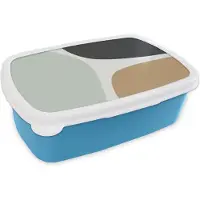 MuchoWow Broodtrommel Blauw - Lunchbox - Brooddoos - Pastel - Minimalisme - Design - 18x12x6 cm - Kinderen - Jongen