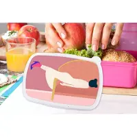 MuchoWow Broodtrommel Roze - Lunchbox - Brooddoos - Vintage - Vrouwen - Pastel - 18x12x6 cm - Kinderen - Meisje