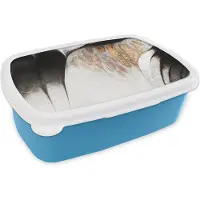 MuchoWow Broodtrommel Blauw - Lunchbox - Brooddoos - Goud - Abstract - Design - 18x12x6 cm - Kinderen - Jongen