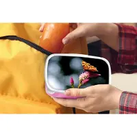 MuchoWow Broodtrommel Roze - Lunchbox - Brooddoos - Vlinder - Bloemen - Insecten - 18x12x6 cm - Kinderen - Meisje