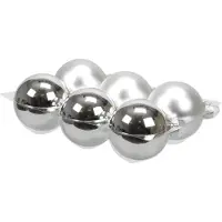 Othmar decorations Bellatio Decorations Kerstballen - 6 stuks - zilver - glas - 8 cm - Kerstbal