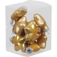 Othmar decorations Kersthangers - sterren - 12x - saffraan - 4 cm - Kersthangers