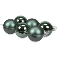 Othmar decorations 6x stuks glazen kerstballen emerald groen (greenlake) 8 cm mat/glans - Kerstbal