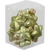 Othmar decorations Kersthangers - sterren - 12x - salie groen - 4 cm - Kersthangers