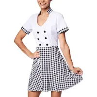 Dressforfun Vrouwenkostuum chef-kokkin L - verkleedkleding kostuum halloween verkleden feestkleding carnavalskleding carnaval feestkledij partykleding - 301510