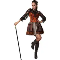 TecTake dressforfun - Steampunk gravin XXL - verkleedkleding kostuum halloween verkleden feestkleding carnavalskleding carnaval feestkledij partykleding - 302314