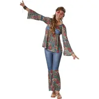 Dressforfun Hippie Girl Harmony S - verkleedkleding kostuum halloween verkleden feestkleding carnavalskleding carnaval feestkledij partykleding - 302608