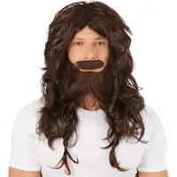 Dressforfun - Herenpruik Viking, bruin - verkleedkleding kostuum halloween verkleden feestkleding carnavalskleding carnaval feestkledij partykleding - 301123