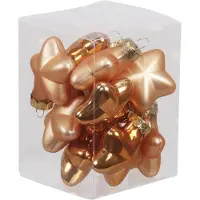 Othmar decorations Kersthangers - sterren - 12x - oranje - 4 cm - Kersthangers