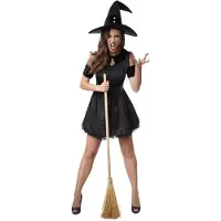 Dressforfun Zwarte heks Tarantella L - verkleedkleding kostuum halloween verkleden feestkleding carnavalskleding carnaval feestkledij partykleding - 302424